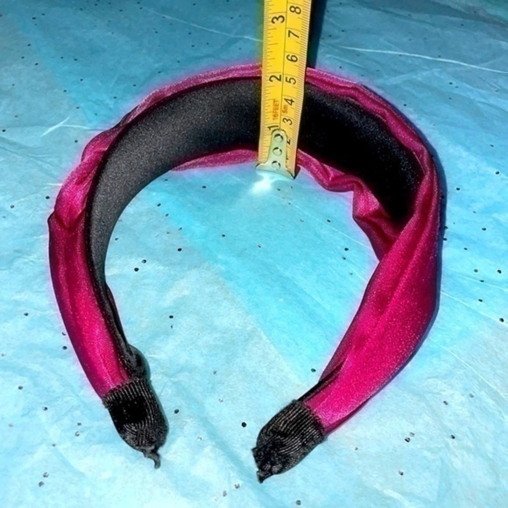 Set of 2 headband Wardani fuchsia braided side knot wide+ front knot headband - Picture 7 of 12